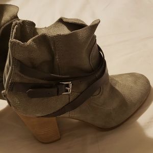 Slouchy ankle heeled boot